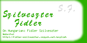 szilveszter fidler business card